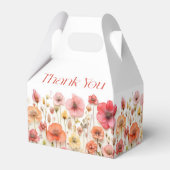 Retro Pastel Roze Boho Wildflower Bruiloft Bedankdoosjes (Achterkant)