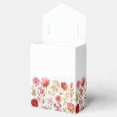 Retro Pastel Roze Boho Wildflower Bruiloft Bedankdoosjes (Geopend)