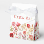 Retro Pastel Roze Boho Wildflower Bruiloft Bedankdoosjes (Voorkant Zijde)
