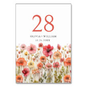 Retro Pastel Roze Boho Wildflower Bruiloft Details Kaart (Achterkant)