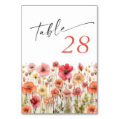 Retro Pastel Roze Boho Wildflower Bruiloft Details Kaart (Achterkant)