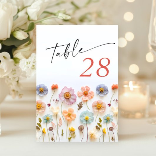 Retro Pastel Roze Boho Wildflower Bruiloft Details Kaart