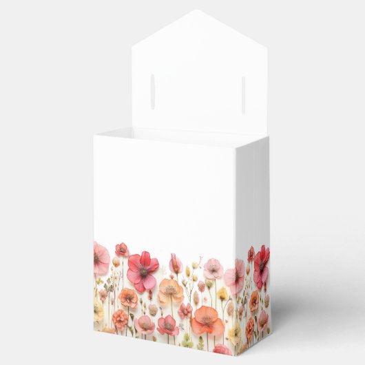 Retro Pastel Roze Boho Wildflower Vrijgezellenfees Bedankdoosjes (Geopend)