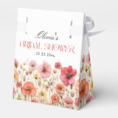 Retro Pastel Roze Boho Wildflower Vrijgezellenfees Bedankdoosjes (Achterkant)