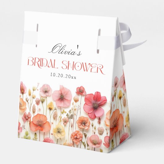 Retro Pastel Roze Boho Wildflower Vrijgezellenfees Bedankdoosjes (Achterkant)