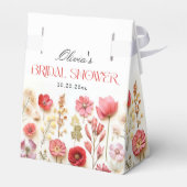 Retro Pastel Roze Boho Wildflower Vrijgezellenfees Bedankdoosjes (Achterkant)