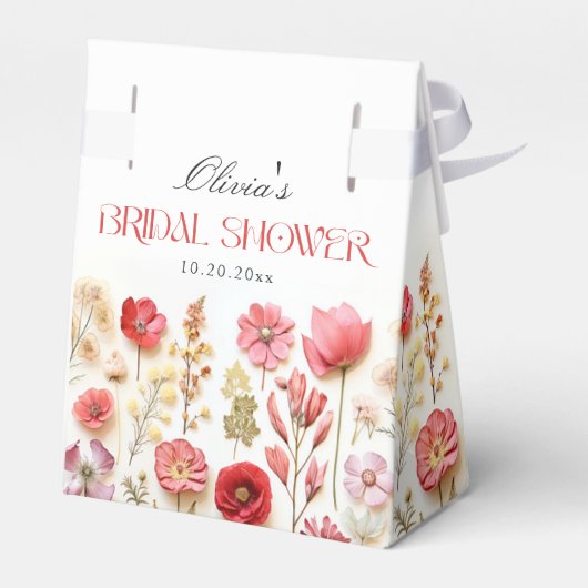 Retro Pastel Roze Boho Wildflower Vrijgezellenfees Bedankdoosjes (Achterkant)