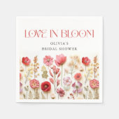 Retro Pastel Roze Boho Wildflower Vrijgezellenfees Servet (Voorkant)