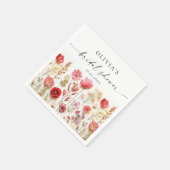 Retro Pastel Roze Boho Wildflower Vrijgezellenfees Servet (Hoek)