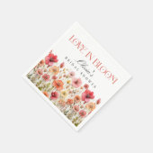 Retro Pastel Roze Boho Wildflower Vrijgezellenfees Servet (Hoek)