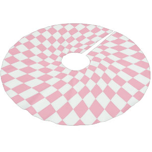 Retro Pastel Roze gekookte cheques Gecontroleerde Kerstboom Rok