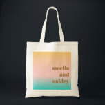 Retro Pastel Roze Gradiënt Unieke Bruiloft Custom Tote Bag<br><div class="desc">Retro Zomer Strand Vibes Pastels Gradient Unique Wedding Custom Canvas tas</div>