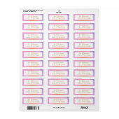 Retro pastel roze lavendel gradient retour adres etiket (Full Sheet)