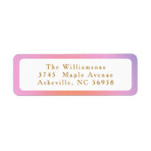 Retro Pastel Roze Lavendel Gradiënt Retouradres Etiket (Voorkant)