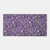 Retro pastel roze Paarse bloem naadloos patroon Bureaumat (Voorkant)