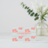 Retro Pastel Roze QR Code Groovy Bloem Boho Meisje Visitekaartje (Staand voorkant)