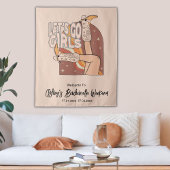 Retro Pastel Roze Rodeo Bachelorette Achtergrond S Wandkleed