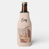 Retro Pastel Roze Rodeo Bachelorette Bruid Flesjeskoeler (Fles Voorkant)