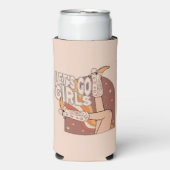 Retro Pastel Roze Rodeo Bachelorette Bruid Seltzer Blikjeskoeler (Seltzer Voorkant)