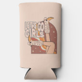 Retro Pastel Roze Rodeo Bachelorette Bruid Seltzer Blikjeskoeler (Voorkant)