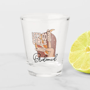 Retro Pastel Roze Rodeo Bachelorette Shot glas