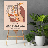 Retro Pastel Roze Rodeo Bachelorette Welkomstbord Poster