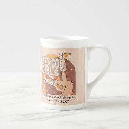 Retro pastel roze rodeo vrijgezellenfeest porselein kop