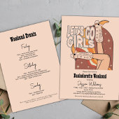 Retro Pastel Roze Rodeo vrijgezellenweekend Kaart