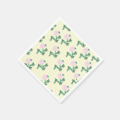 Retro Pastel Roze Ventilator Roos Patroon Servet (Hoek)