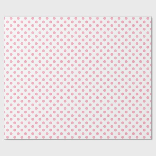 Retro pastel roze witte poka dots patroon cadeaupapier (Vlak)