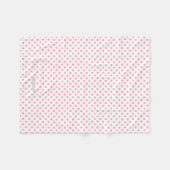 Retro pastel roze witte poka dots patroon fleece deken (Voorkant (Horizontaal))
