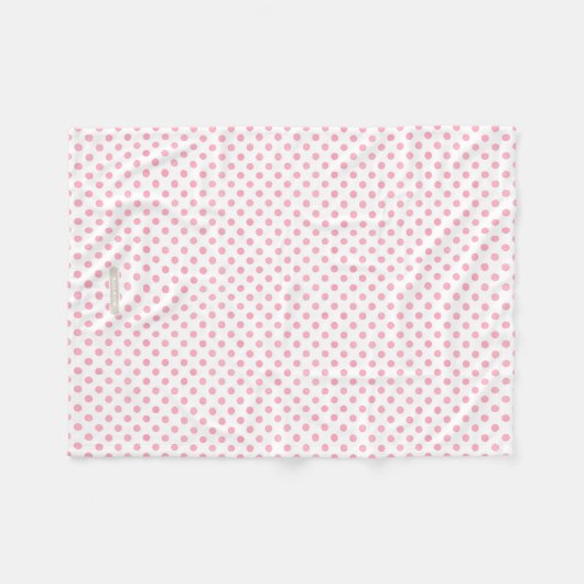 Retro pastel roze witte poka dots patroon fleece deken (Voorkant (Horizontaal))