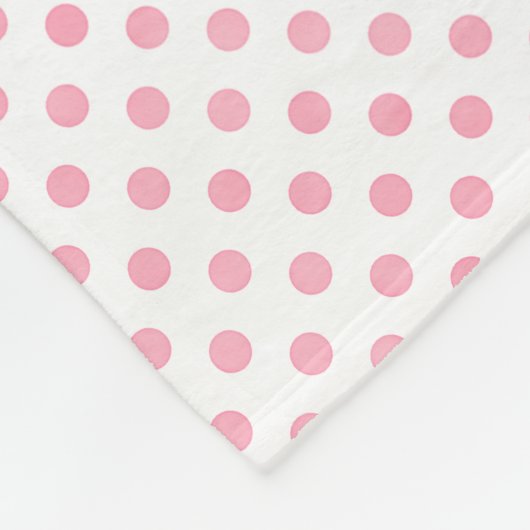 Retro pastel roze witte poka dots patroon fleece deken (Hoek)