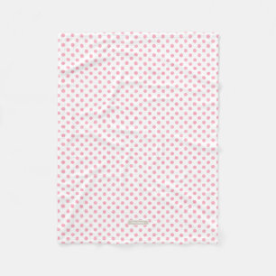 Retro pastel roze witte poka dots patroon fleece deken