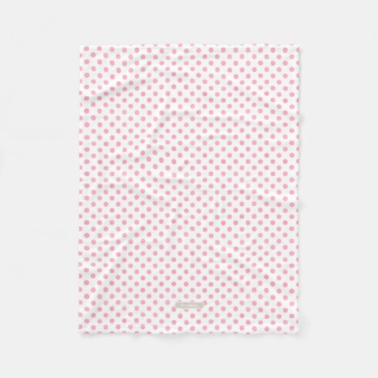 Retro pastel roze witte poka dots patroon fleece deken (Voorkant)