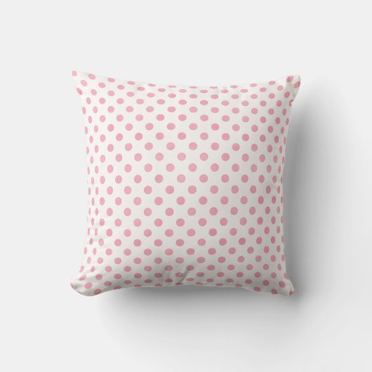 Retro pastel roze witte poka dots patroon kussen (Voorkant)