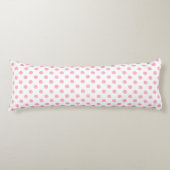 Retro pastel roze witte poka dots patroon lichaamskussen (Voorkant)