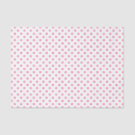 Retro pastel roze witte poka dots patroon tissuepapier (Voorkant)