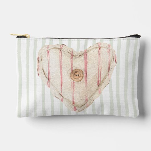 Retro pastel Shabby chique strepen en hart Etui (Voorkant)