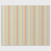 Retro Pastel Sinaasappel Blauwgroen Beige Gestree Cadeaupapier (Vlak)