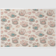 Retro Pastel Spring Flower Basket
