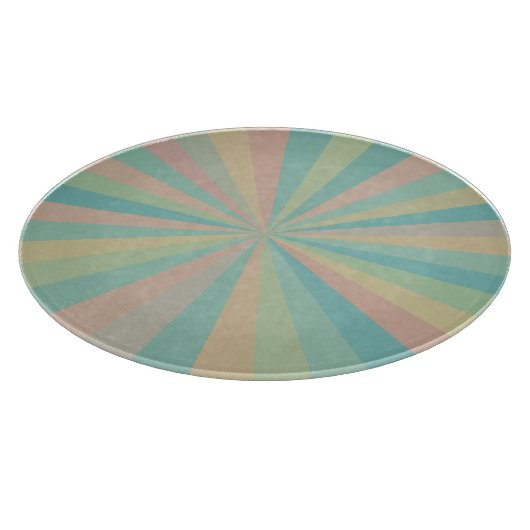 Retro Pastel Starburst Round Cutting Board Snijplank (Hoek)
