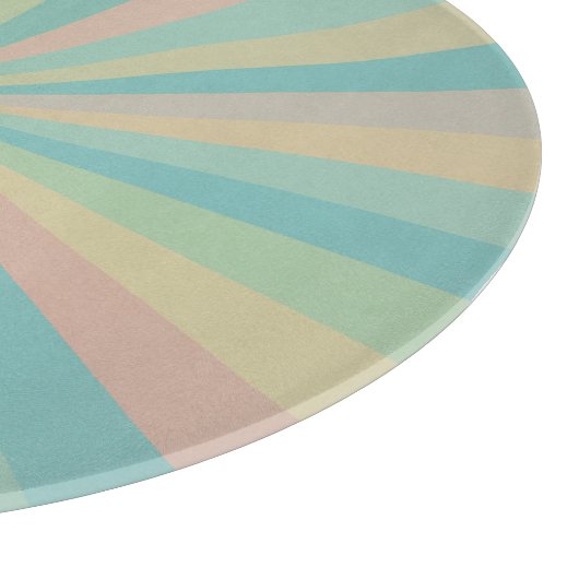 Retro Pastel Starburst Round Cutting Board Snijplank (Hoek)