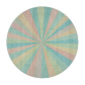 Retro Pastel Starburst Round Cutting Board Snijplank (Voorkant)