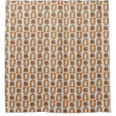 Retro Pastel Stay Groovy Rainbows Copper Curtain Douchegordijn (Voorkant)