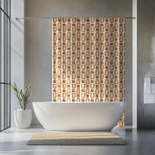 Retro Pastel Stay Groovy Rainbows Copper Curtain Douchegordijn