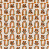 Retro Pastel Stay Groovy Rainbows Copper Curtain Douchegordijn