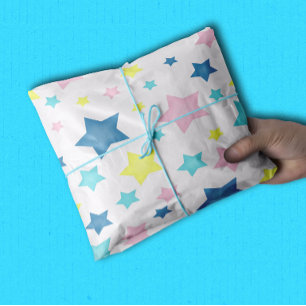 Retro Pastel Sterren voor Baby Tissuepapier