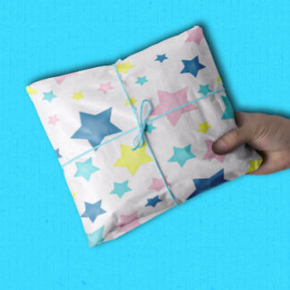 Retro Pastel Sterren voor Baby Tissuepapier