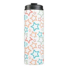 Retro Pastel Sterren Warme Sereniteit RVS T Thermosbeker